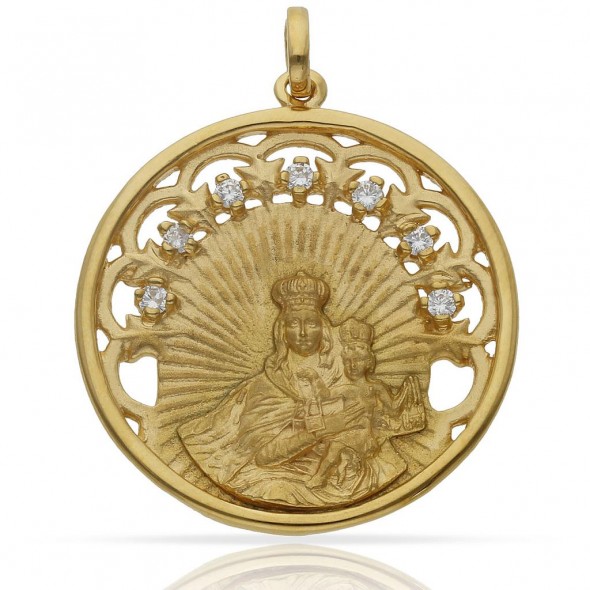 Medalla Virgen del Carmen plata chapada 